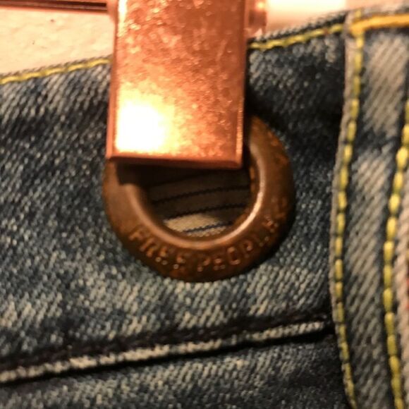 Free people dark wash long denim high low skirt - Picture 10 of 12